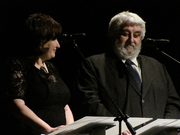 Moderátorská dvojica Ľudmila Húsková a Štefan Orság uvádzali slávnostný večer Kultúra 2011 